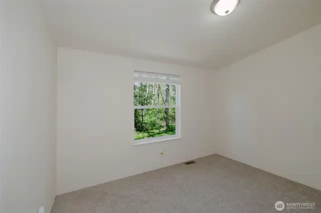 W Facing bedroom to back yard