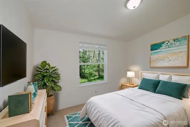 W facing bedroom (virtual staged)