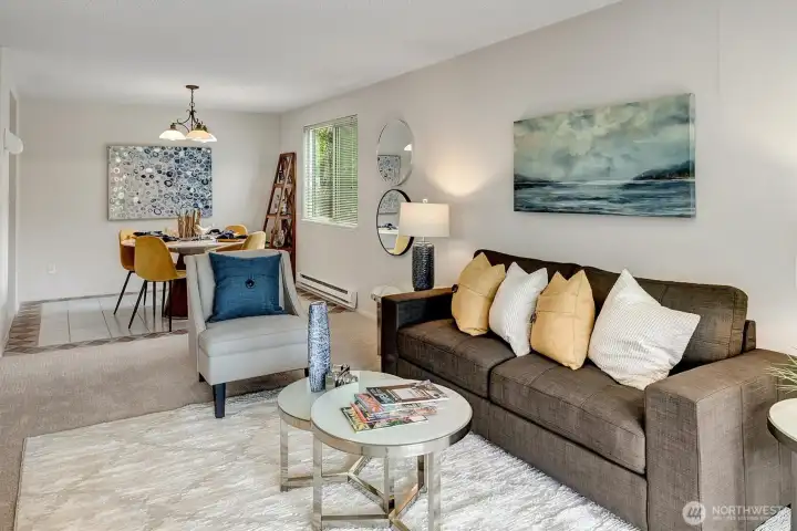 Living room looking towards the dining area.