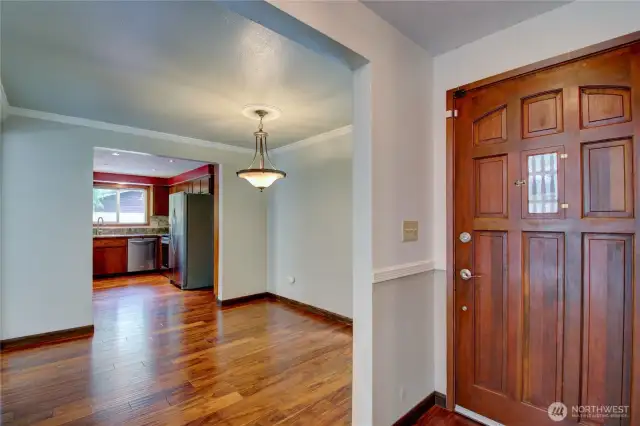 Entryway and dining room