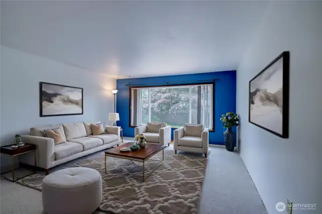 Virtually staged living room