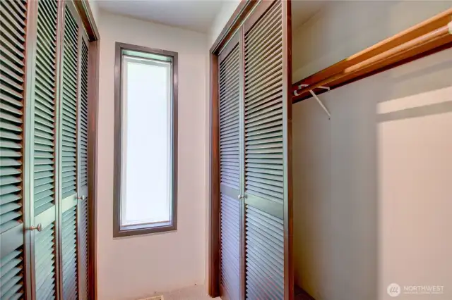 Open closet area in the primary