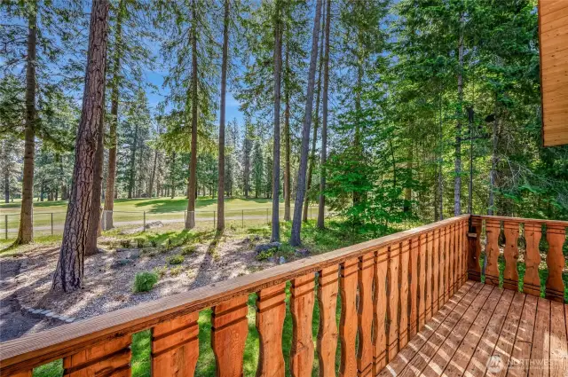 Deck and golf course views