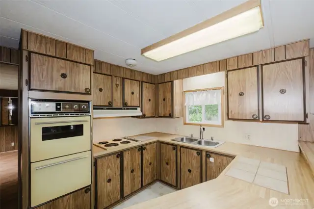 Another view of the convenient kitchen.