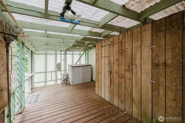 A view of the covered back deck.