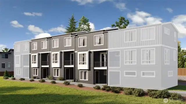 IMAGE IS A RENDERING Photographs are for illustrative purposes only. Features, finishes, interior/exterior colors, landscaping and floorplan shown may vary from actual homes built.