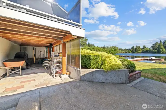 Under patio storage.
