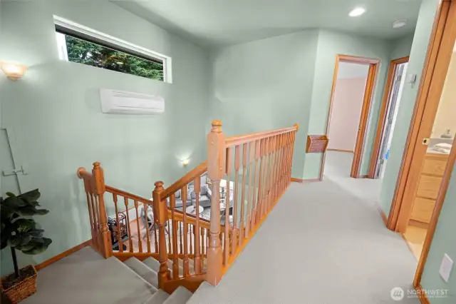 Great separation between primary bedroom and other bedrooms.