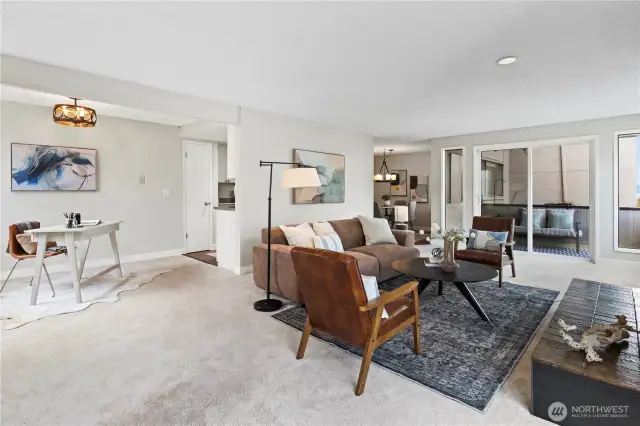 Large roomy living room  with lots of options