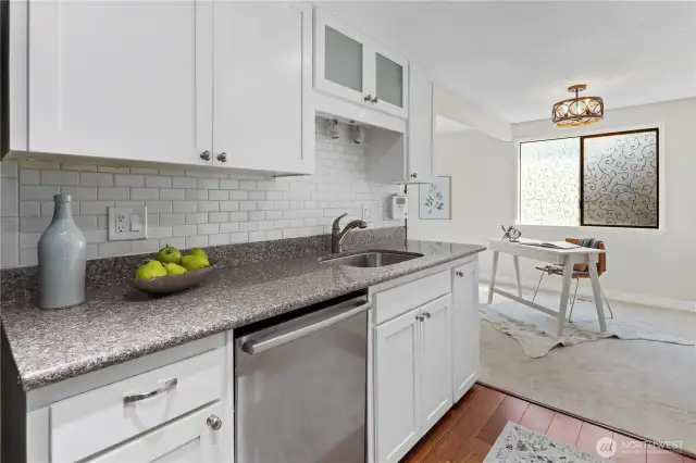 Bright kitchen with flow through