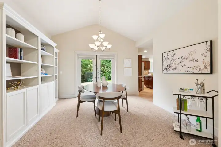 French doors off the dining room lead to private garden patio.