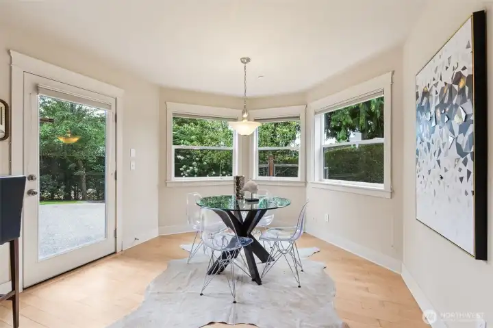Kitchen eating area with access to your patio.