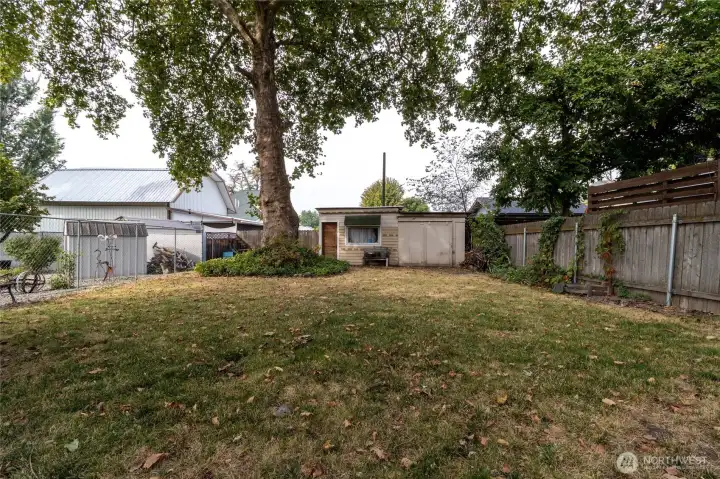 Small studio room off of storage shed in rear yard