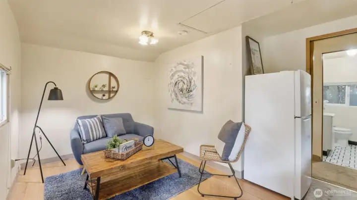 A private living area within the ADU offers comfort and independence.