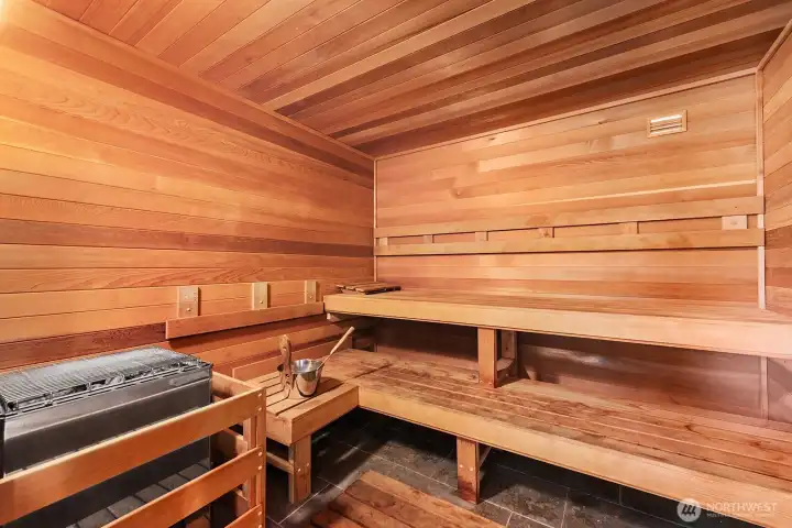 Enjoy a relaxing sauna after working out or after a long day.