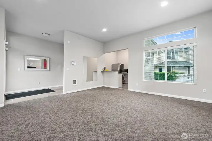 A small kitchen area for the use of the homeowners in the common room.