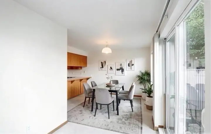 Staged dining room