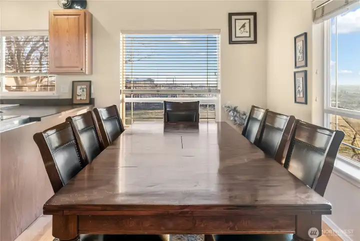 Dining area off the kitchen with views to the south and west