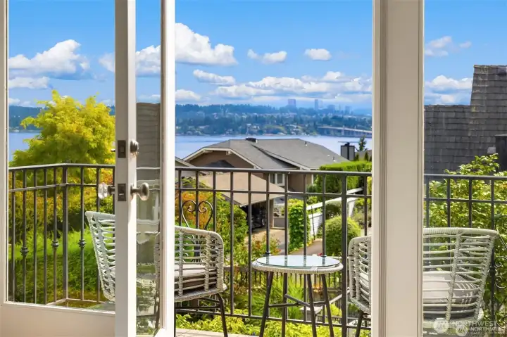 French doors to Juliet balcony.