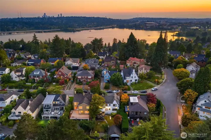 Aerial view of this circular street.