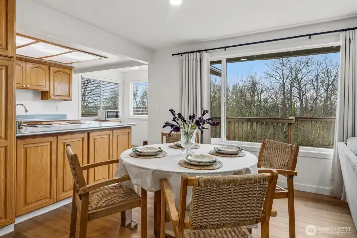 Dining Room with beautiful views towards the sunset