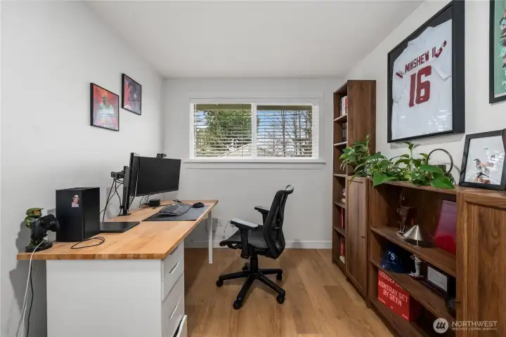 Beddroom 3 currently serves as a perfect home office.