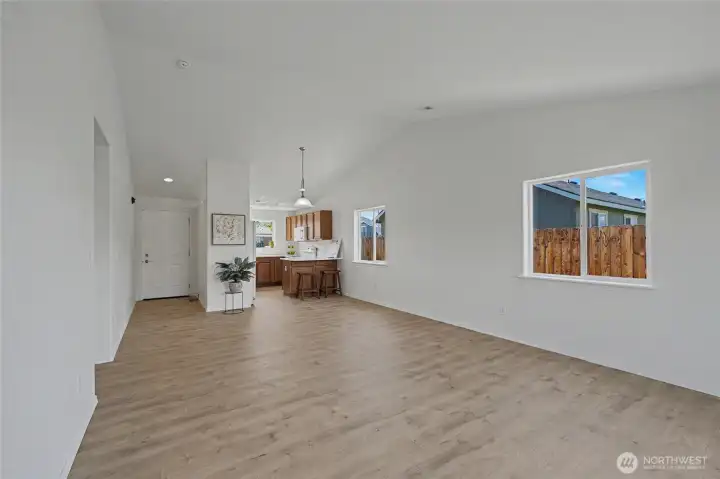 Open concept home w/ vaulted ceiling
