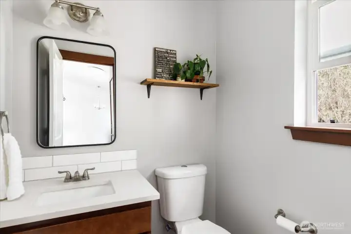 Upstairs guest half bath.