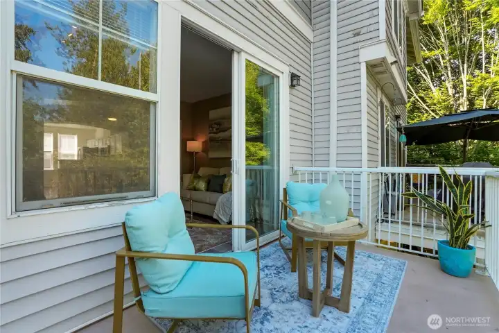 Private patio retreat ideal for morning coffee, outdoor dining, or evening unwinding.
