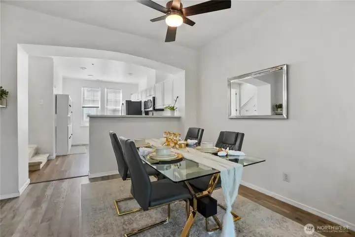 Bright dining area perfectly positioned for casual meals or special gatherings.