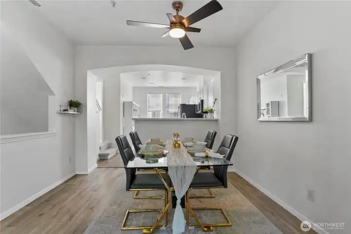A welcoming dining setting with plenty of room to gather and connect.
