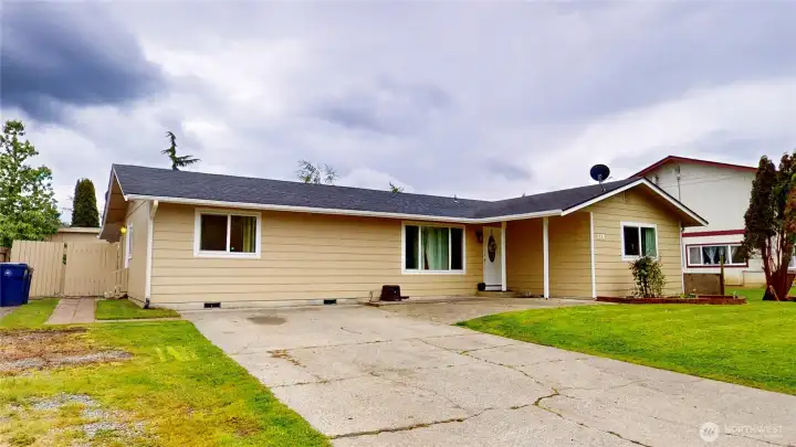 front of home with large parking slab. possible RV/Boat parking