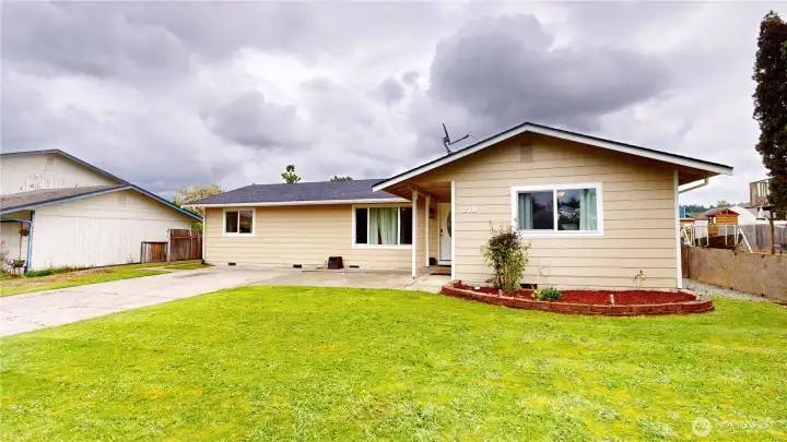 Large front yard. New exterior paint