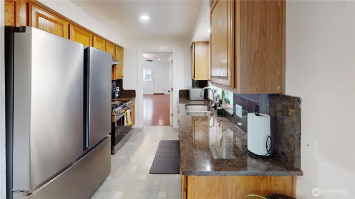 Kitchen from dining room area.  open concept