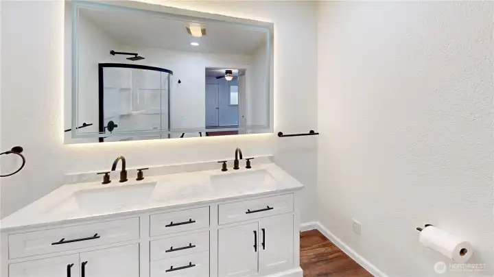 3/4 bathroom in additional living quarters.  off 4th bedroom