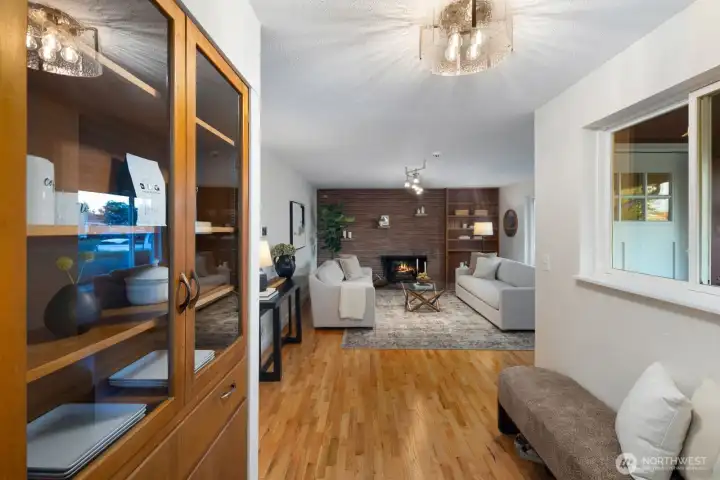 Refinished original hardwood floors and updated light fixtures Refinished original hardwood floors and updated light fixtures