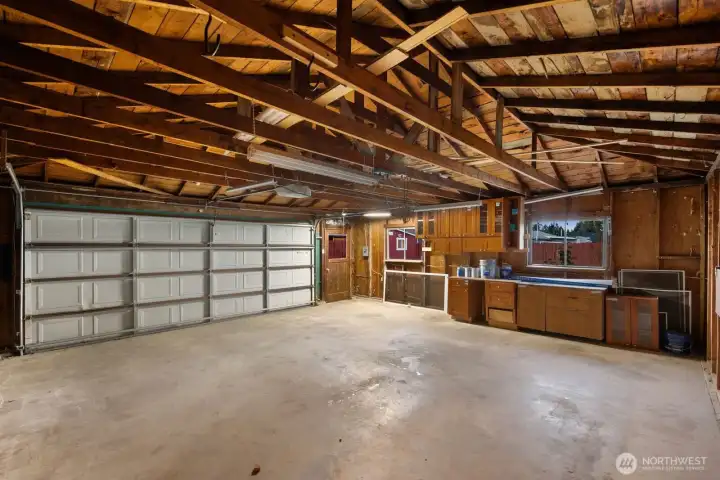 Garage interior. Tons of space for a dedicated workshop Garage interior. Tons of space for a dedicated workshop