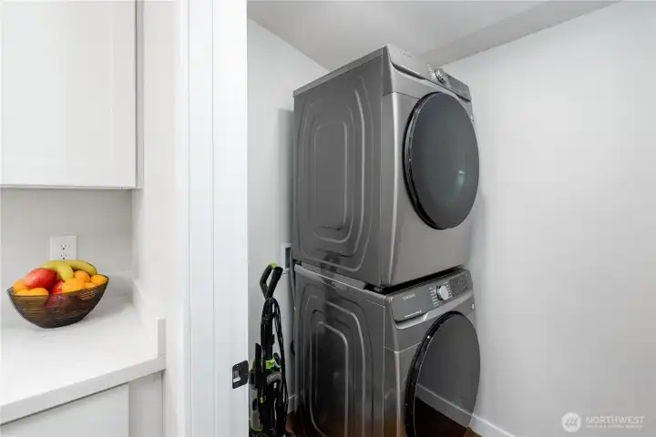 Separate laundry room with new washer and dryer. Separate laundry room with new washer and dryer.