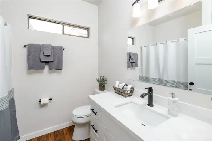 New vanity, lighting and fixtures. New vanity, lighting and fixtures.