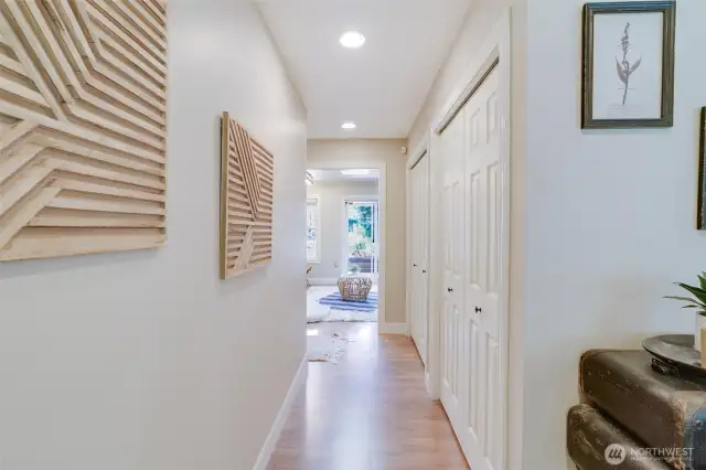 entry way to hall for storage and coats