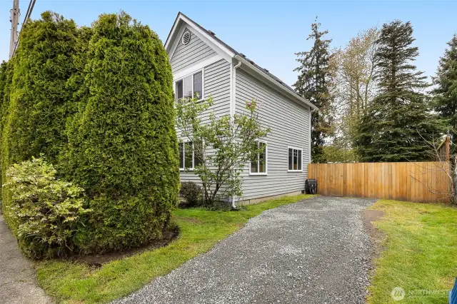 Newly graveled driveway and room for RV