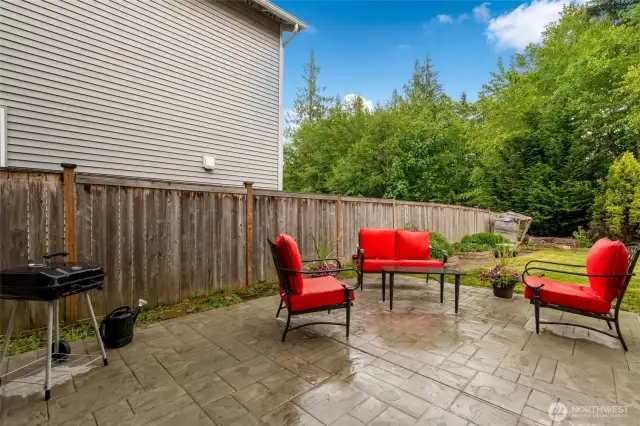 Large stamped concrete patio