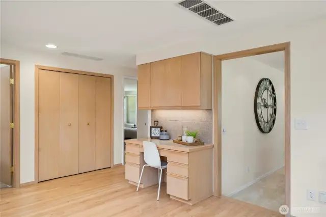 Enter the open concept kitchen/ family room through the front hall or the dining room.