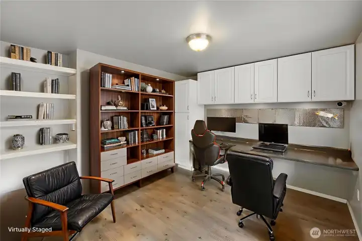 Large Office/Den. Virtual Staged