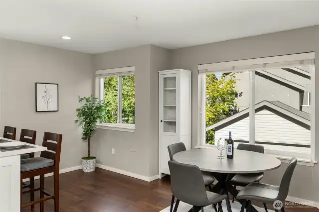 Entrance to the kitchen has an eating nook