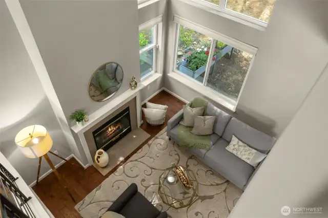Cathedral ceilings make this home feel much larger than it is