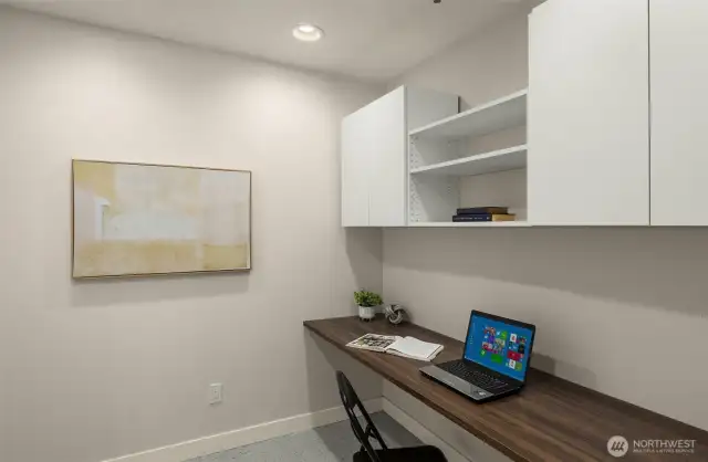 Dedicated office/flex space in the fully finished garage