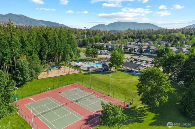 Klahanie has parks, tennis courts, pickleball courts and basketball courts for residents to enjoy