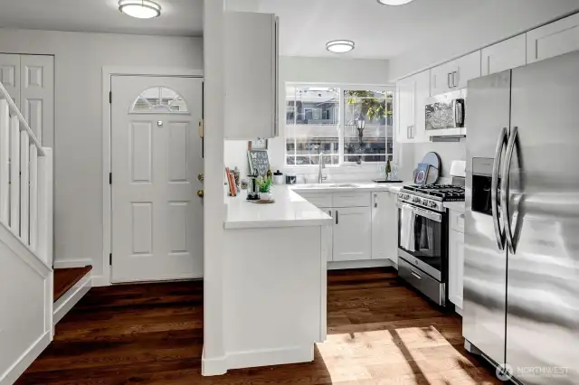 New hardwood floors, new kitchen and appliances, fresh paint...