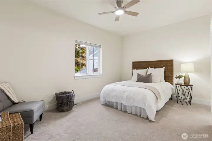 Primary suite with new fan.